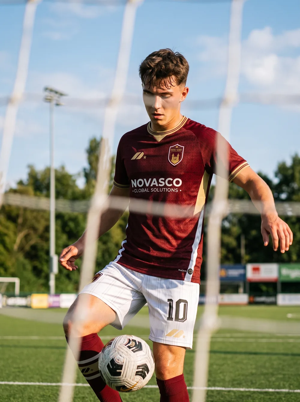 Player in a custom NOKTO kit on the pitch