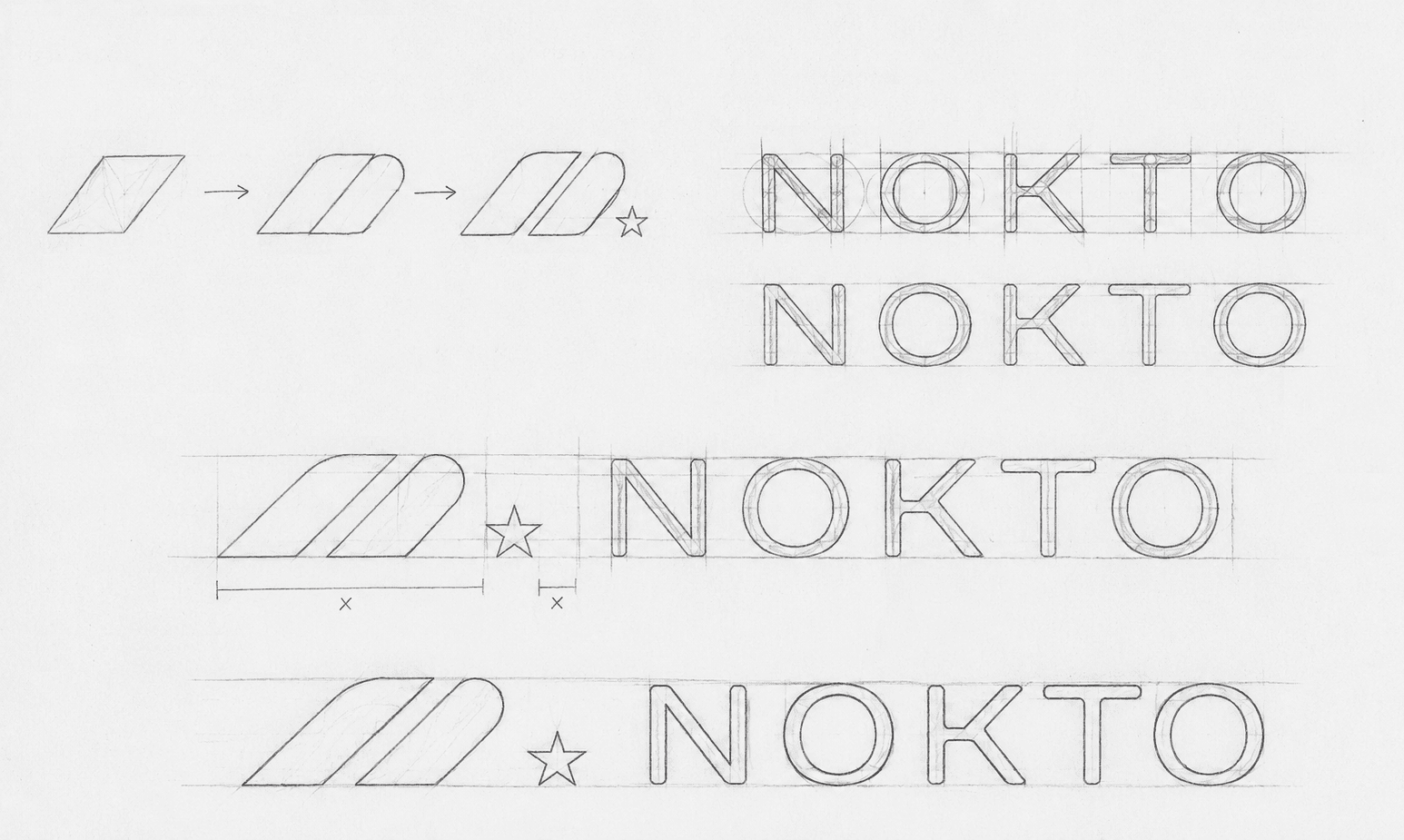 NOKTO logo, original sketch
